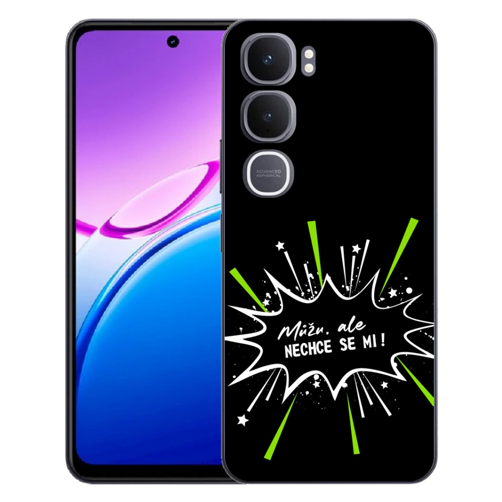 Gelový kryt mmCase na Vivo Y31 5G - vtipný text 11 černé pozadí