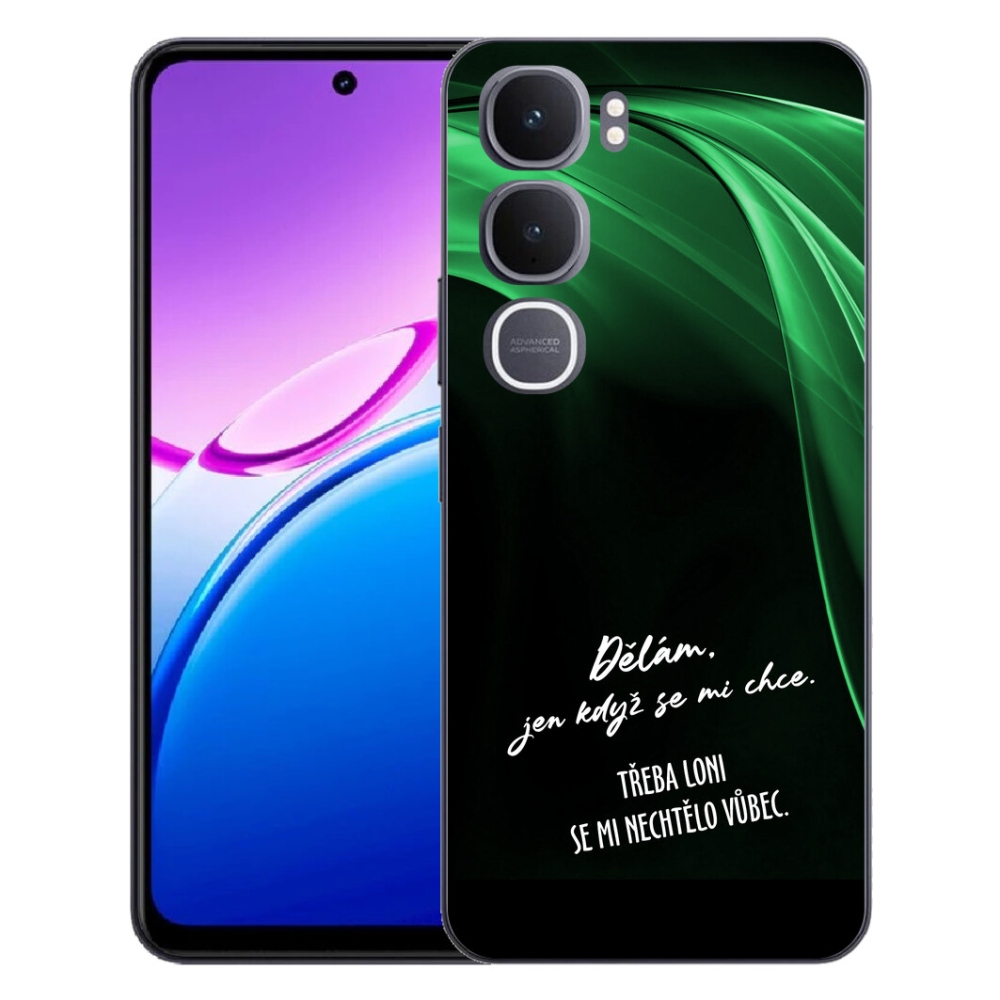 Gelový kryt mmCase na Vivo Y31 5G - vtipný text 12 černé pozadí