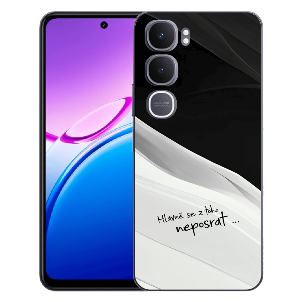 Gelový kryt mmCase na Vivo Y31 5G - vtipný text 13 bíločerné pozadí