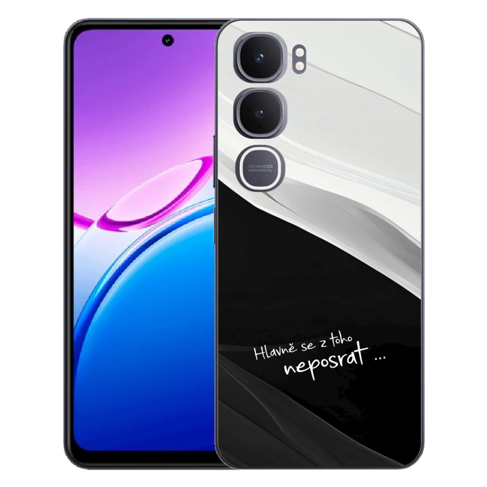 Gelový kryt mmCase na Vivo Y31 5G - vtipný text 13 černobílé pozadí