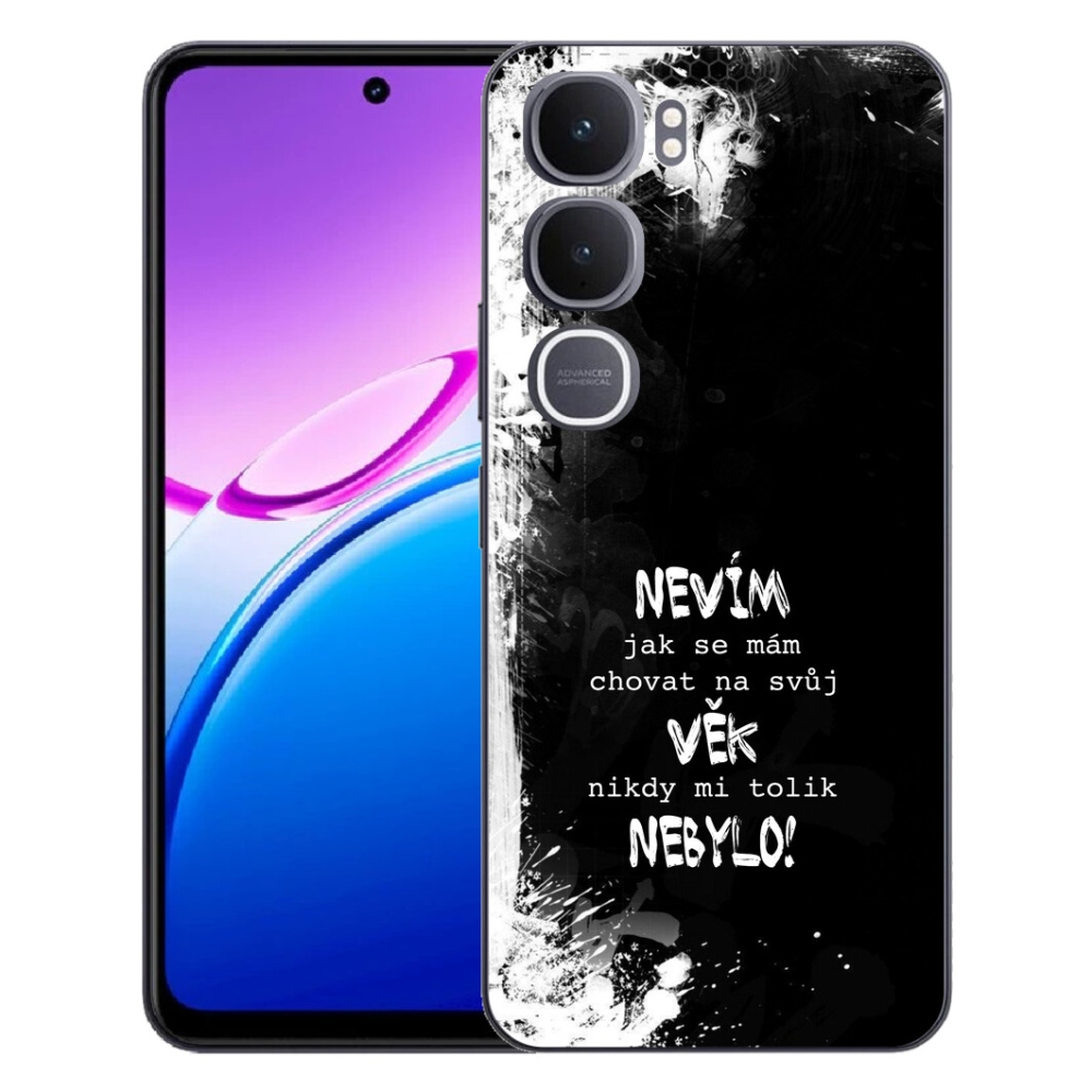 Gelový kryt mmCase na Vivo Y31 5G - vtipný text 14 černé pozadí