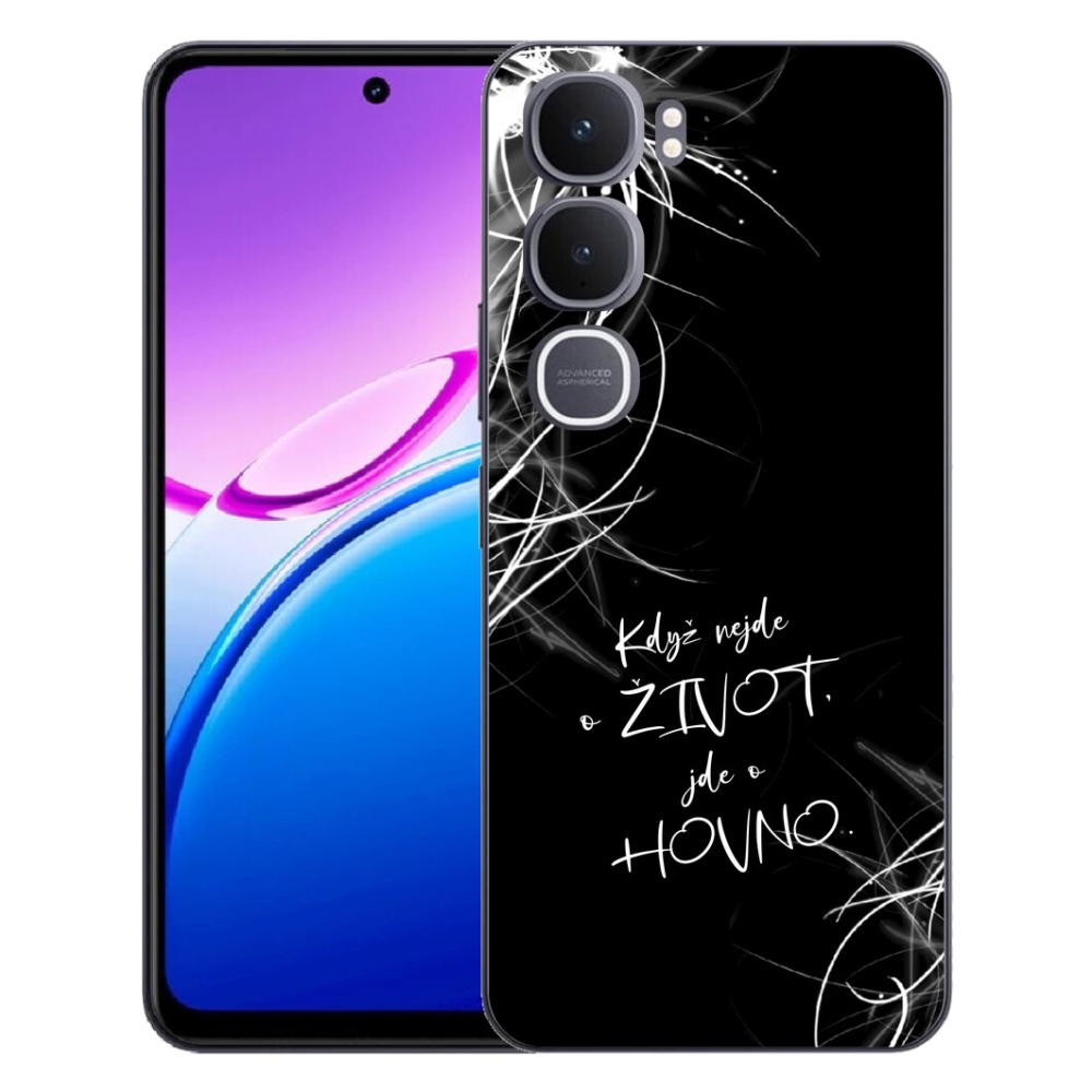 Gelový kryt mmCase na Vivo Y31 5G - vtipný text 16 černé pozadí