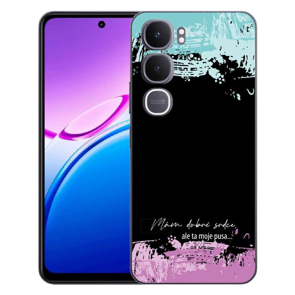 Gelový kryt mmCase na Vivo Y31 5G - vtipný text 3 černé pozadí