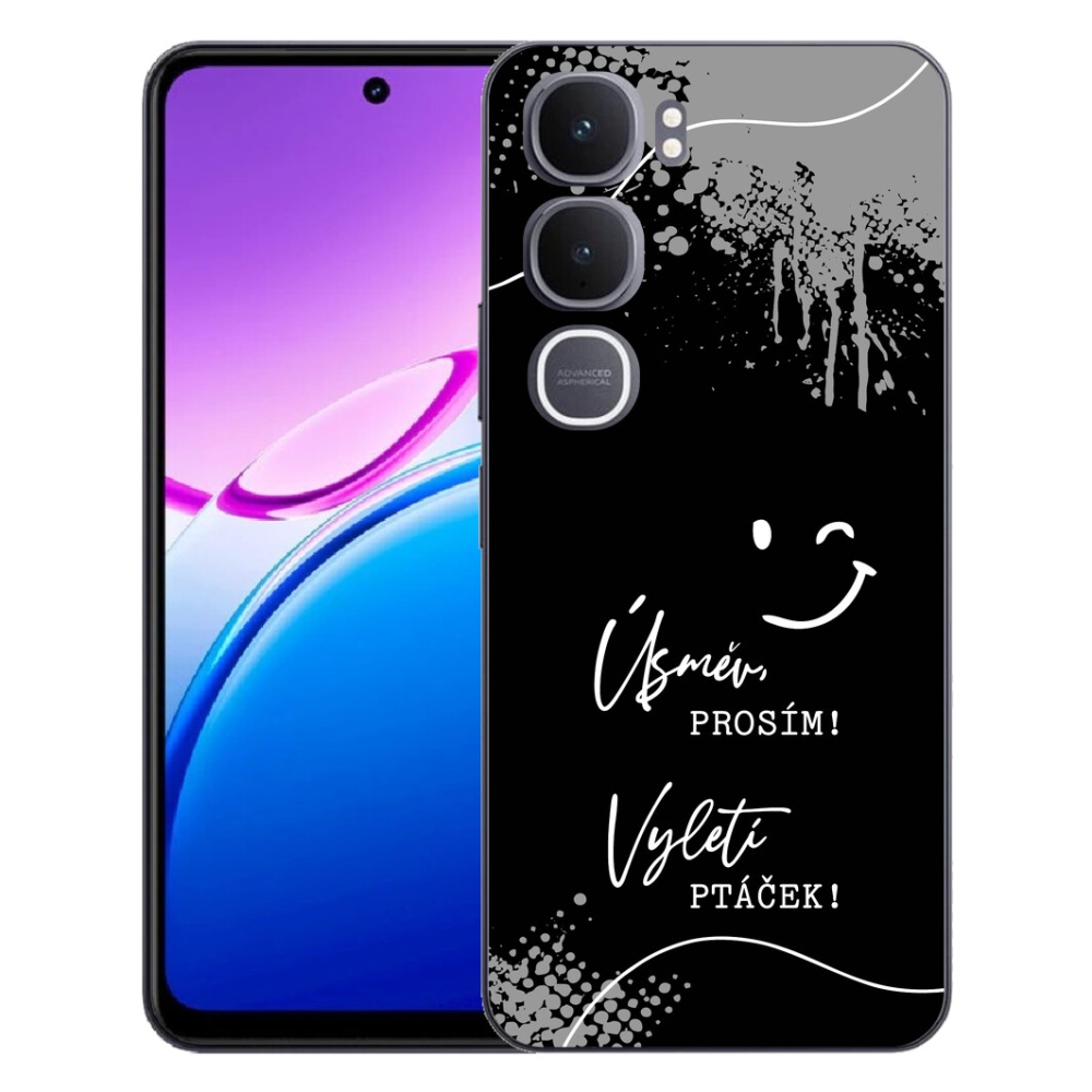 Gelový kryt mmCase na Vivo Y31 5G - vtipný text 4 černé pozadí