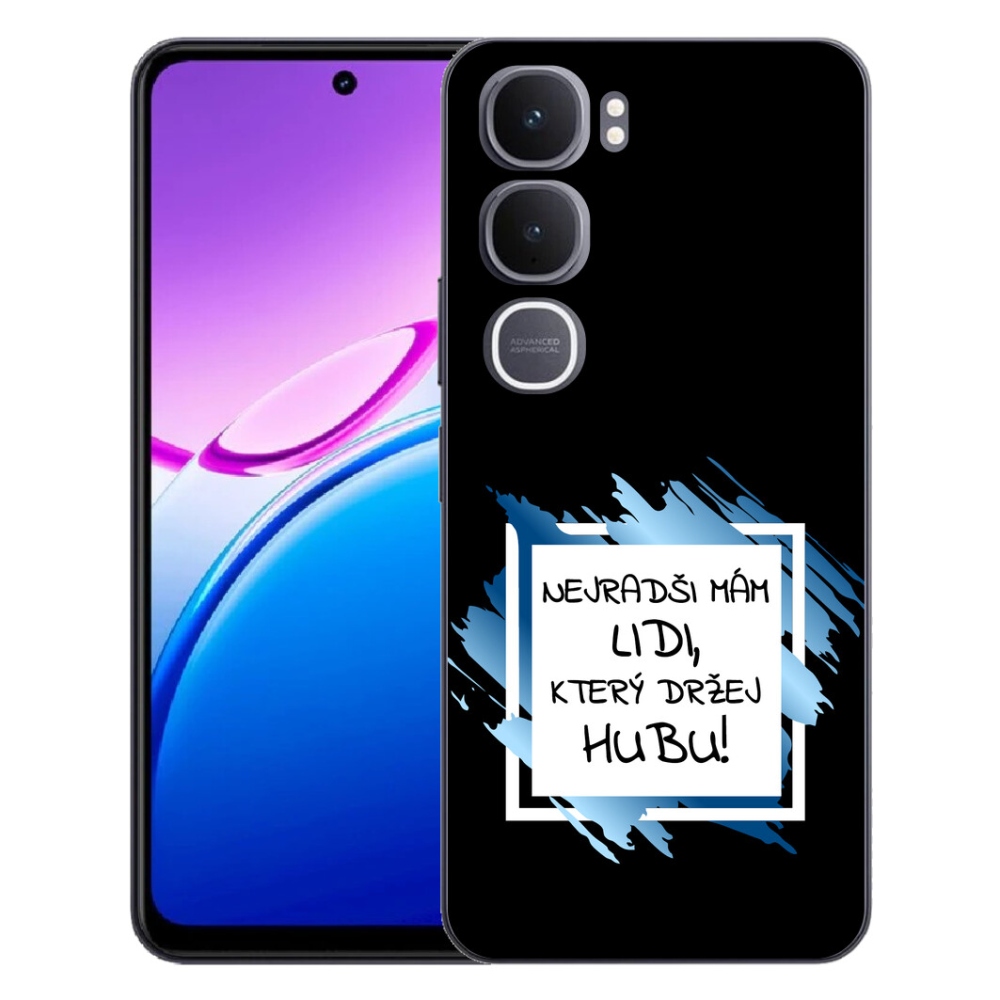 Gelový kryt mmCase na Vivo Y31 5G - vtipný text 7 bíločerné pozadí