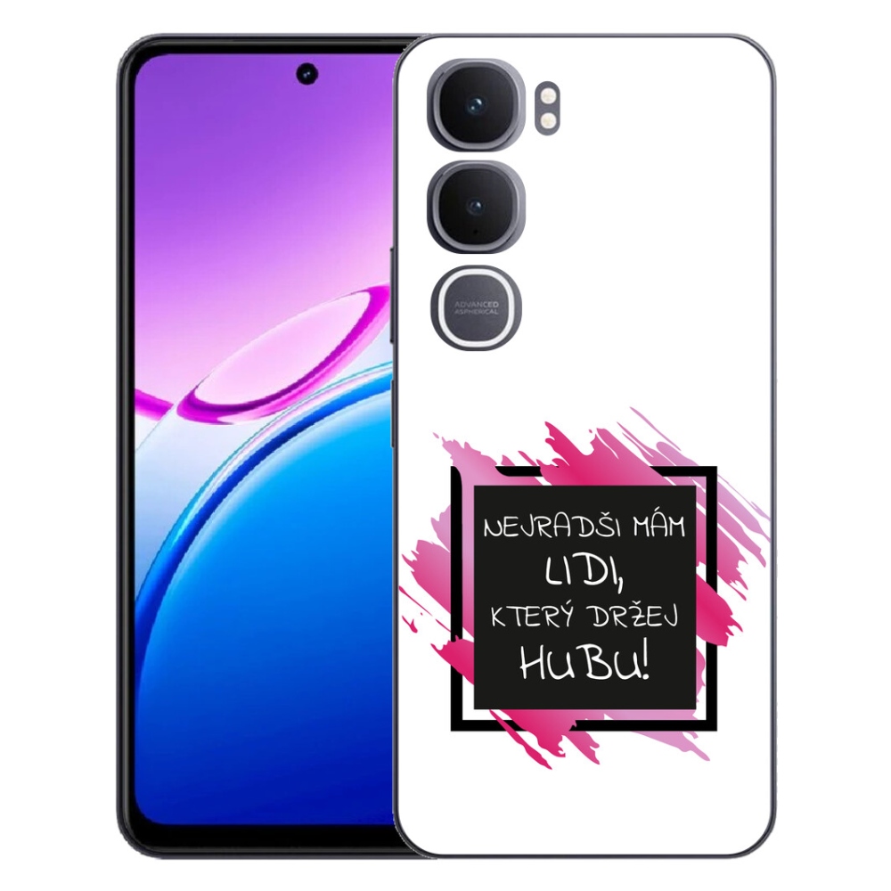 Gelový kryt mmCase na Vivo Y31 5G - vtipný text 7 černobílé pozadí