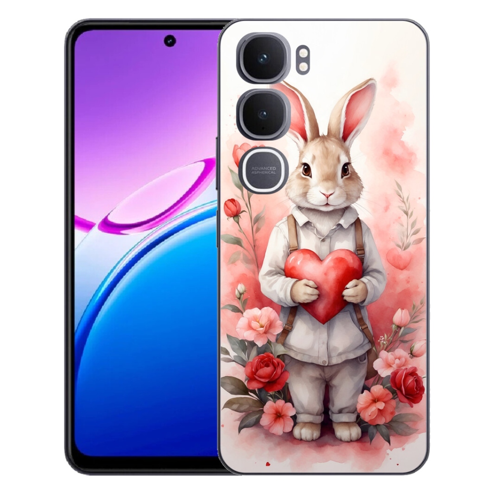 Gelový kryt mmCase na Vivo Y31 5G - zajíc se srdíčkem