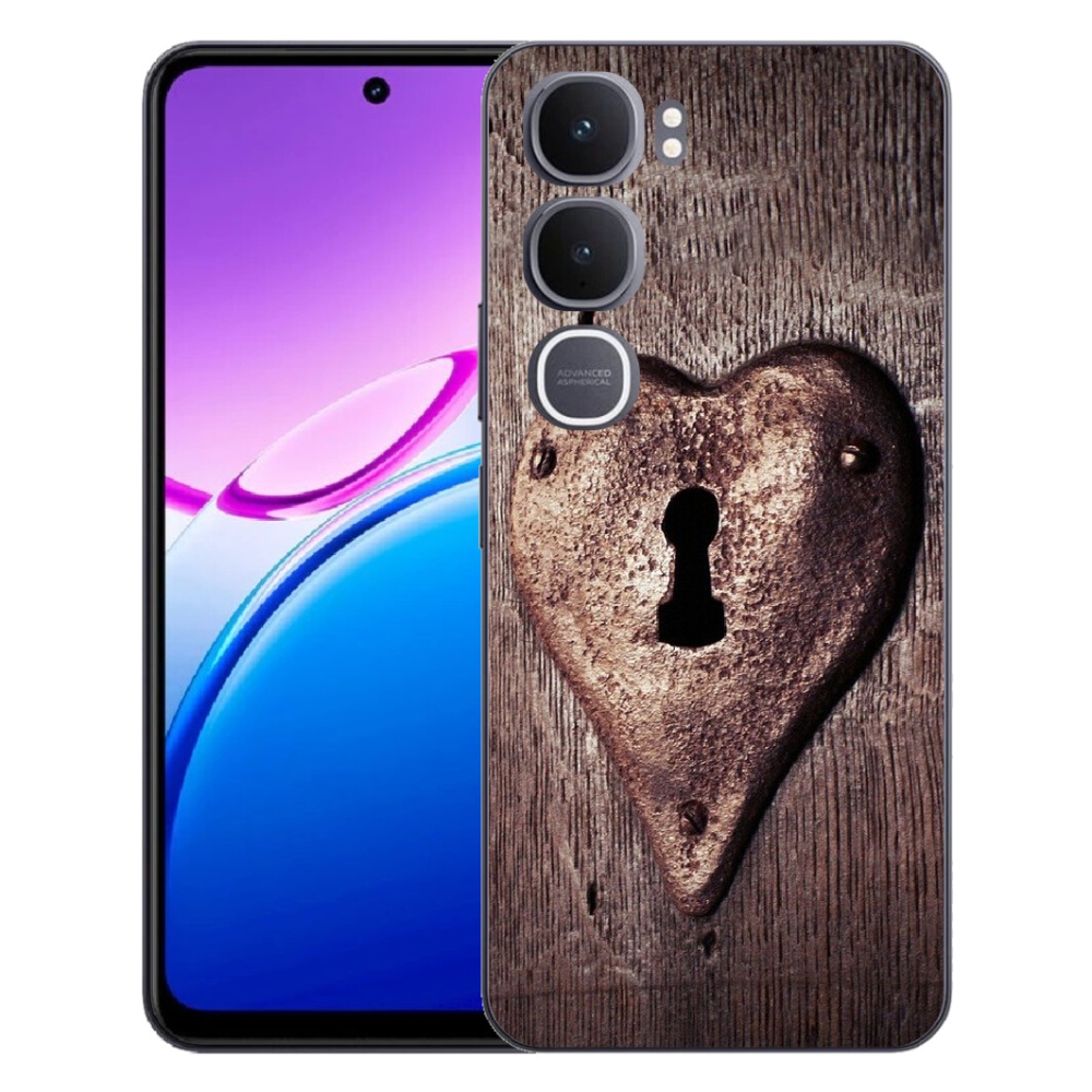 Gelový kryt mmCase na Vivo Y31 5G - zámek ve tvaru srdce