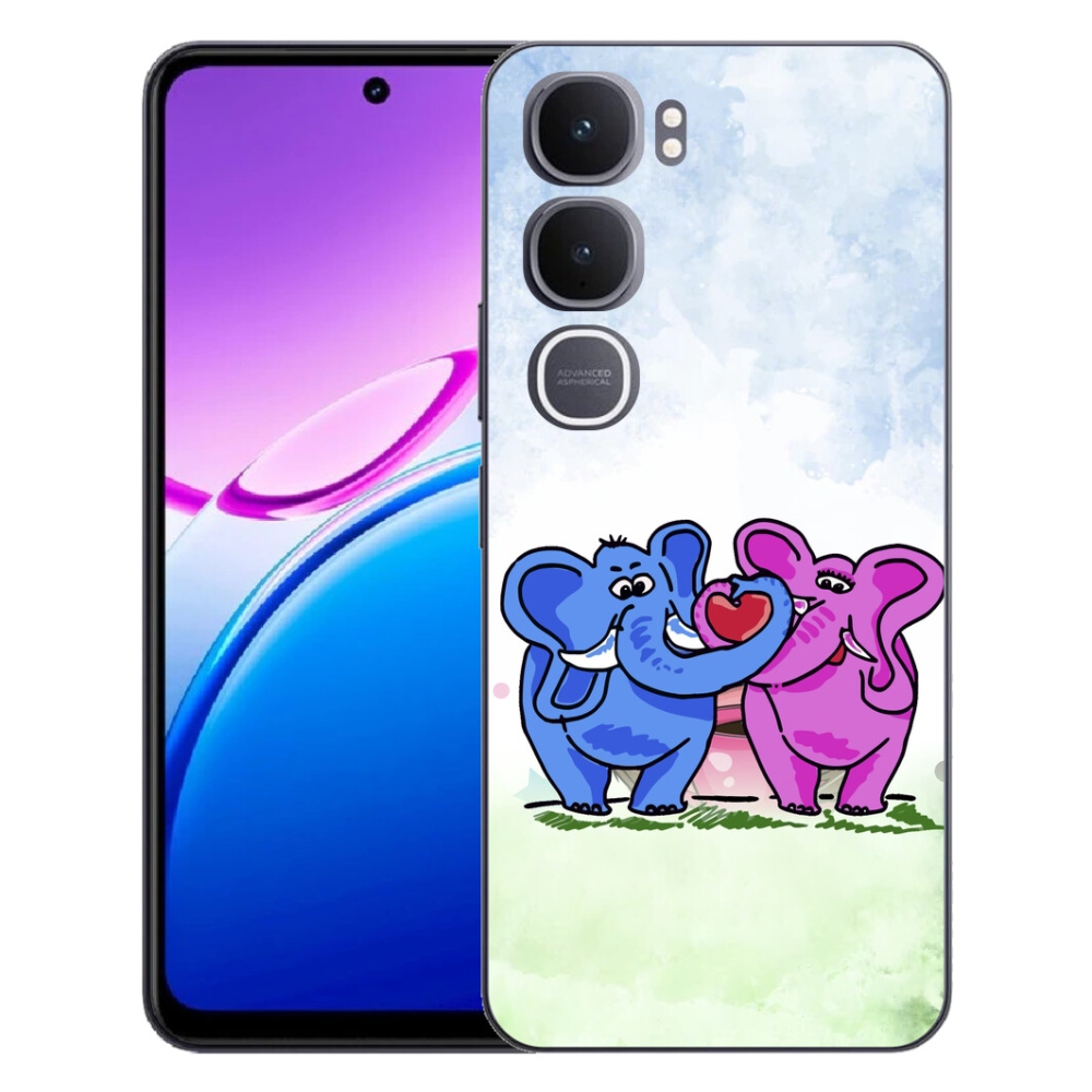 Gelový kryt mmCase na Vivo Y31 5G - zamilovaní sloni
