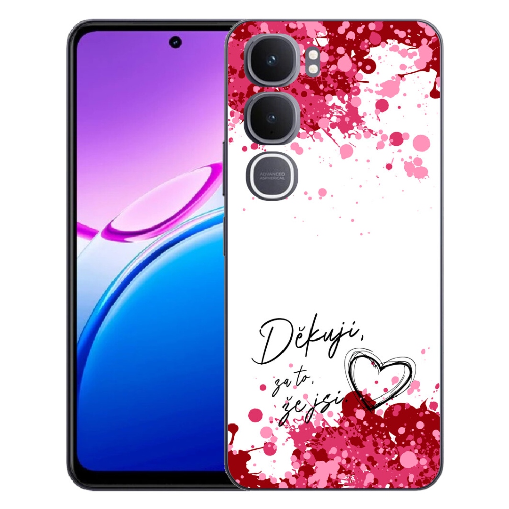Gelový kryt mmCase na Vivo Y31 5G - zamilovaný text 2 bílé pozadí