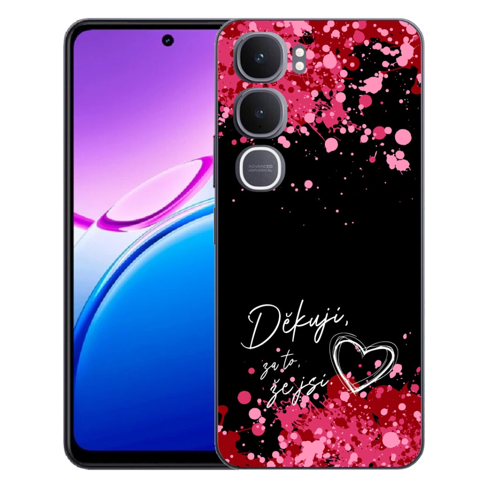 Gelový kryt mmCase na Vivo Y31 5G - zamilovaný text 2 černé pozadí
