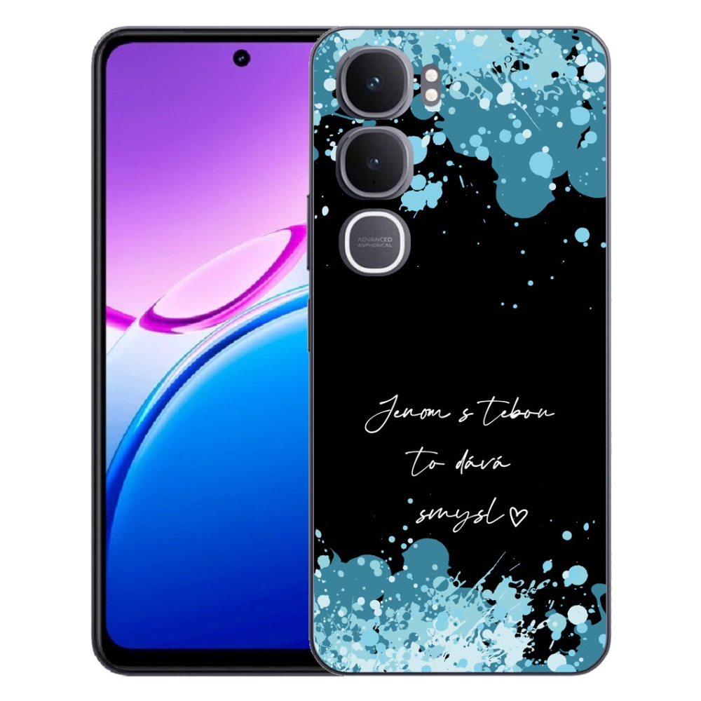 Gelový kryt mmCase na Vivo Y31 5G - zamilovaný text černé pozadí