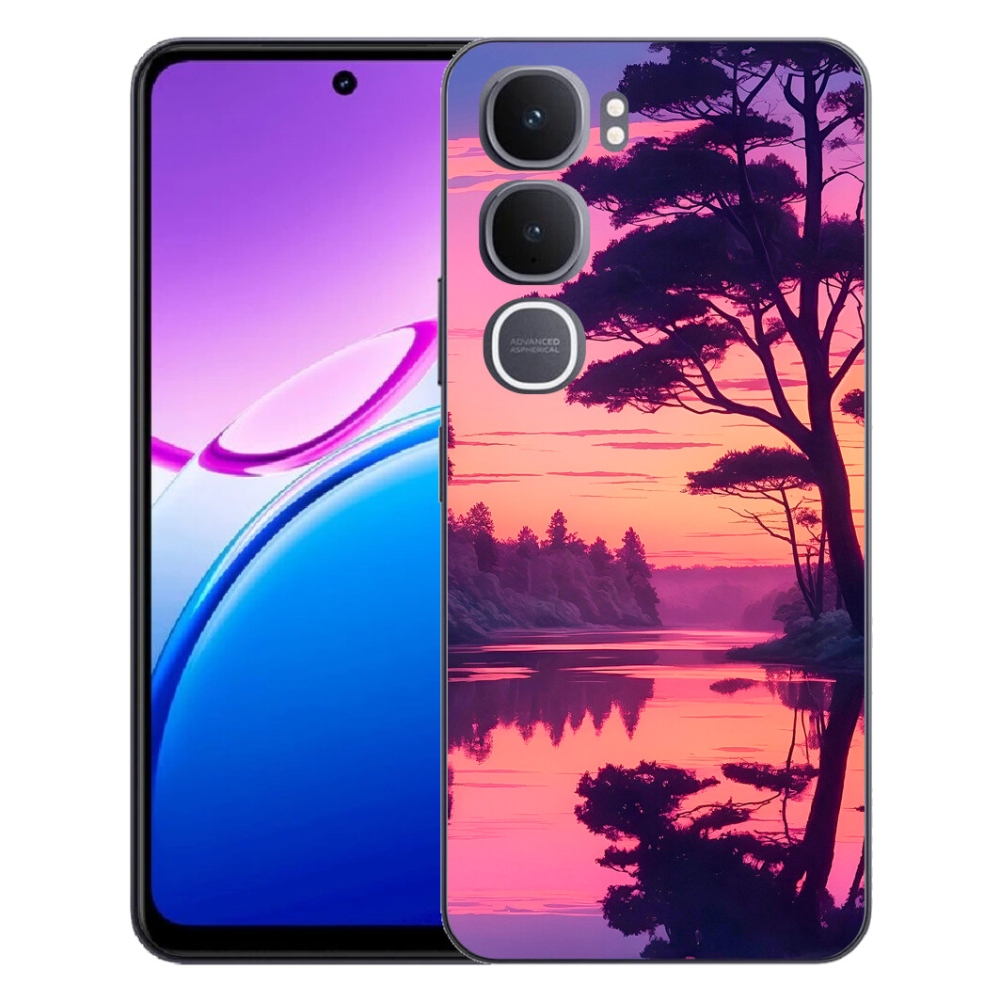 Gelový kryt mmCase na Vivo Y31 5G - západ slunce nad jezerem