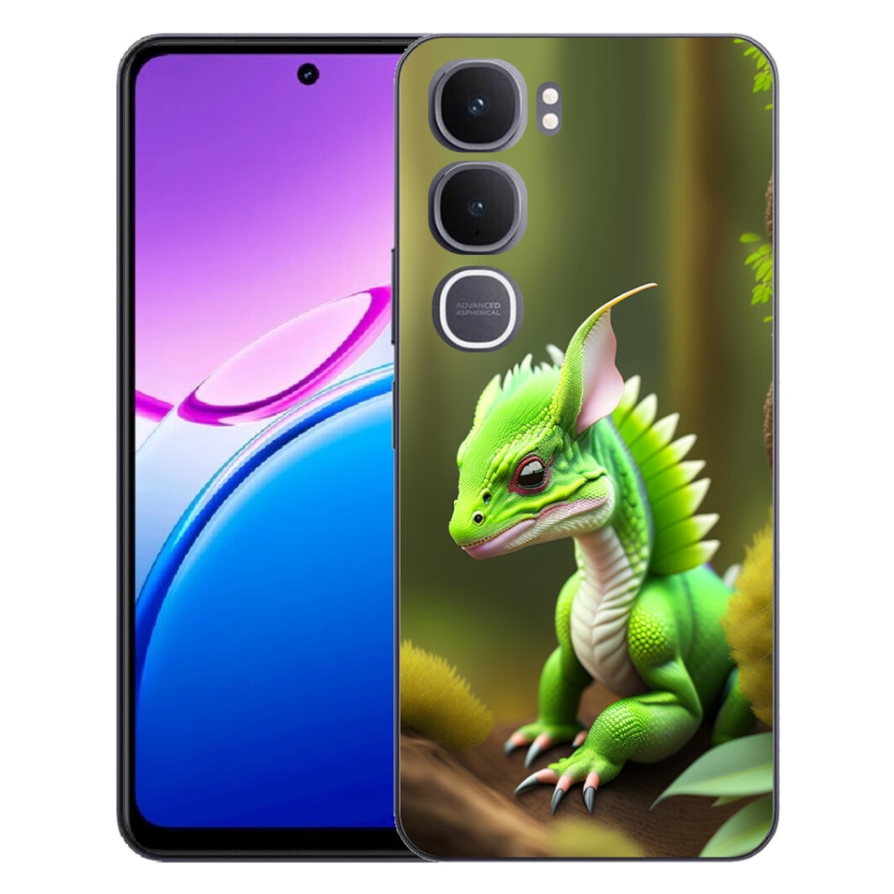 Gelový kryt mmCase na Vivo Y31 5G - zelený dráček