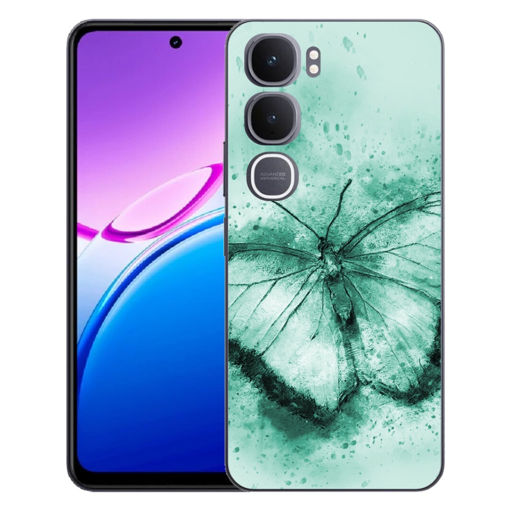 Gelový kryt mmCase na Vivo Y31 5G - zelený motýl