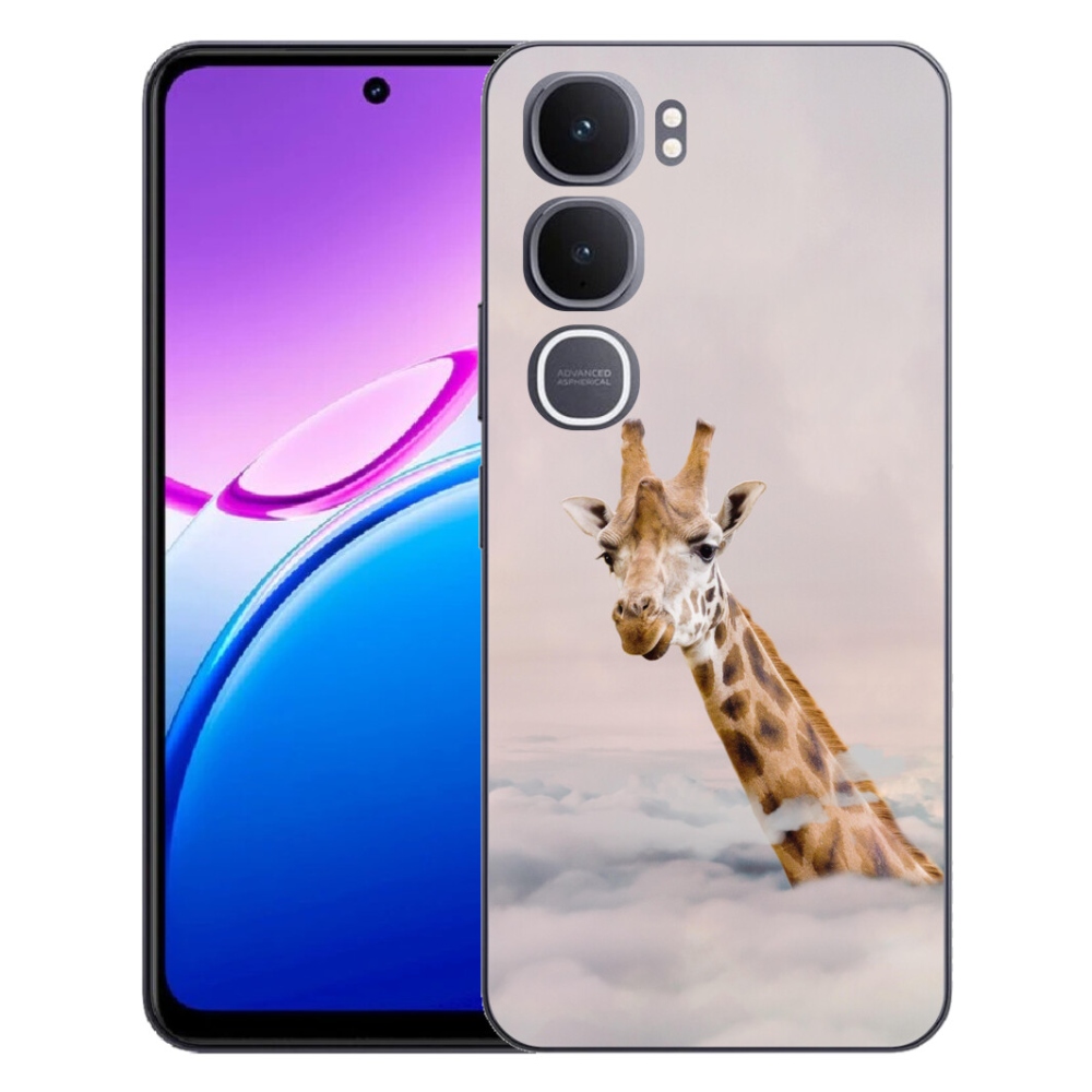 Gelový kryt mmCase na Vivo Y31 5G - žirafa v oblacích