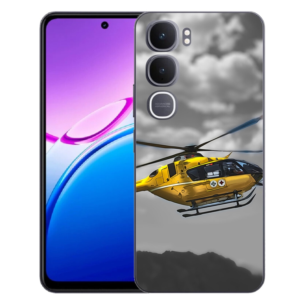 Gelový kryt mmCase na Vivo Y31 5G - žlutá helikoptéra