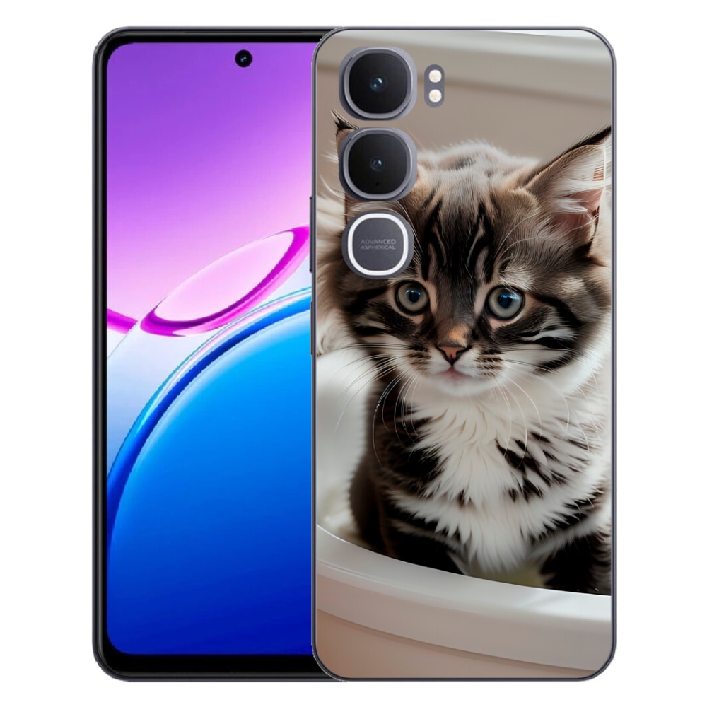Gelový kryt mmCase na Vivo Y31 5G - zvědavé kotě