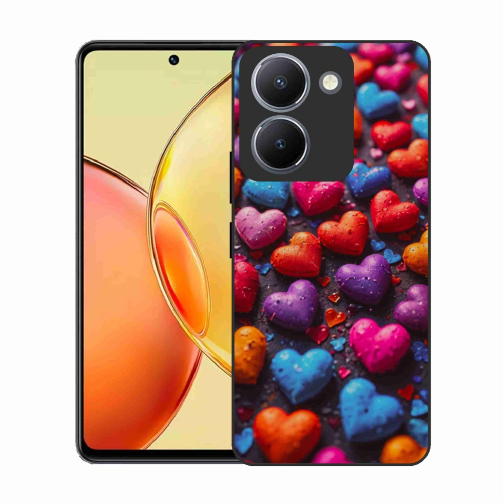 Gelový kryt mmCase na Vivo Y36 - barevná srdce