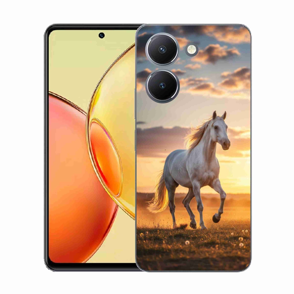 Gelový kryt mmCase na Vivo Y36 - běžící bílý kůň 2