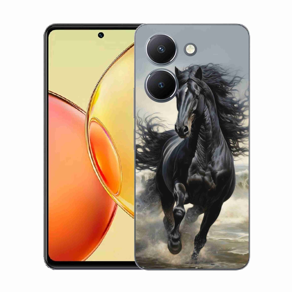 Gelový kryt mmCase na Vivo Y36 - běžící černý kůň