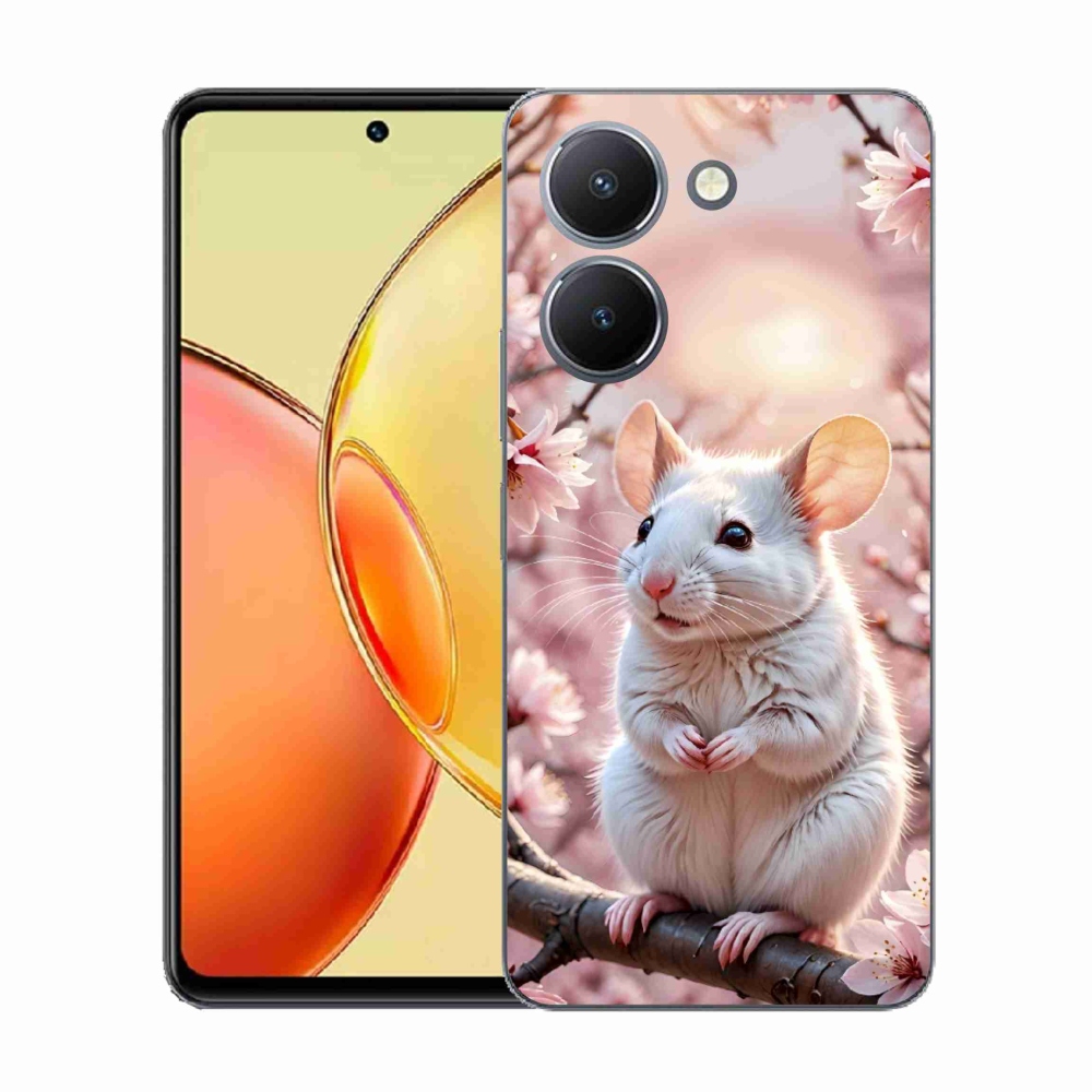 Gelový kryt mmCase na Vivo Y36 - bílá myš na větvi