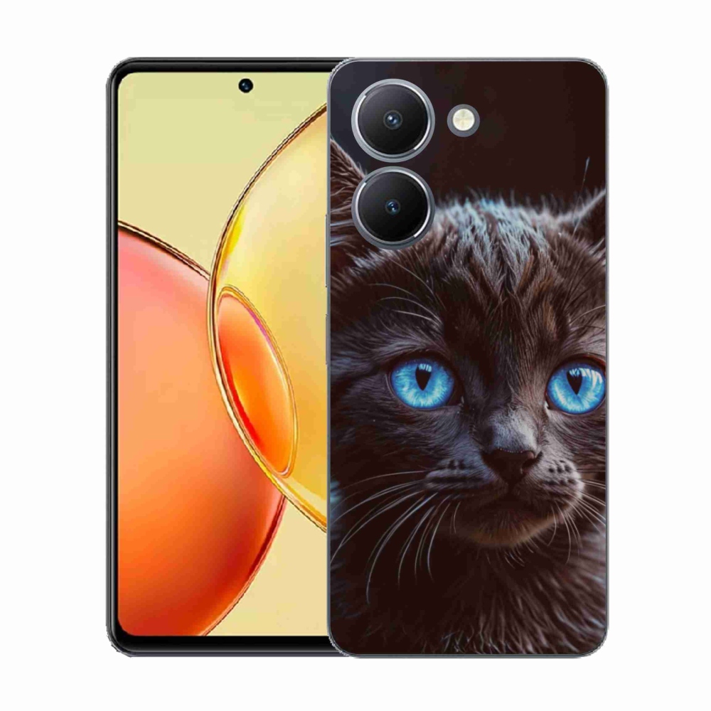 Gelový kryt mmCase na Vivo Y36 - černé kotě 2
