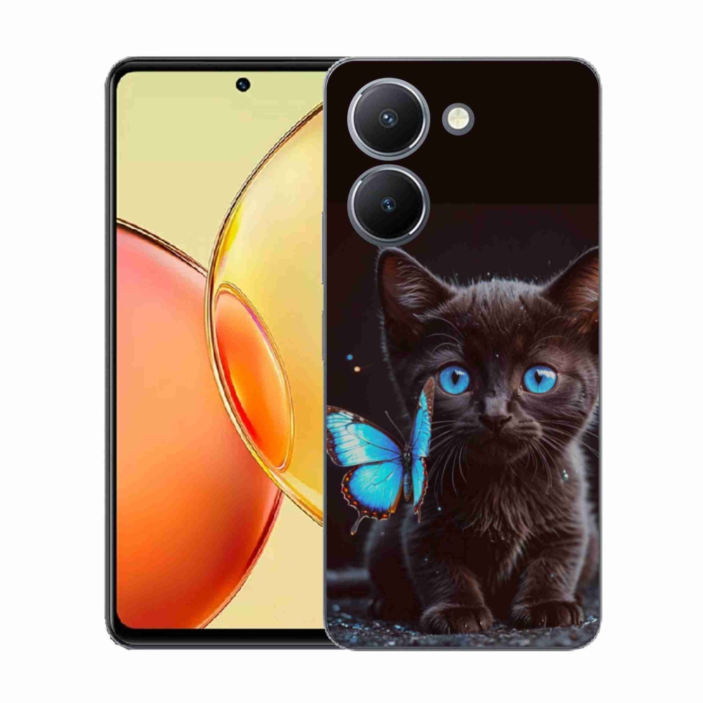 Gelový kryt mmCase na Vivo Y36 - černé kotě 3