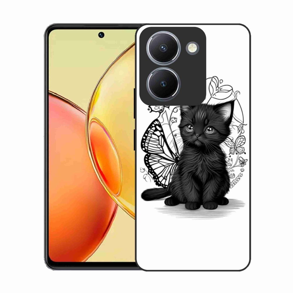 Gelový kryt mmCase na Vivo Y36 - černé kotě