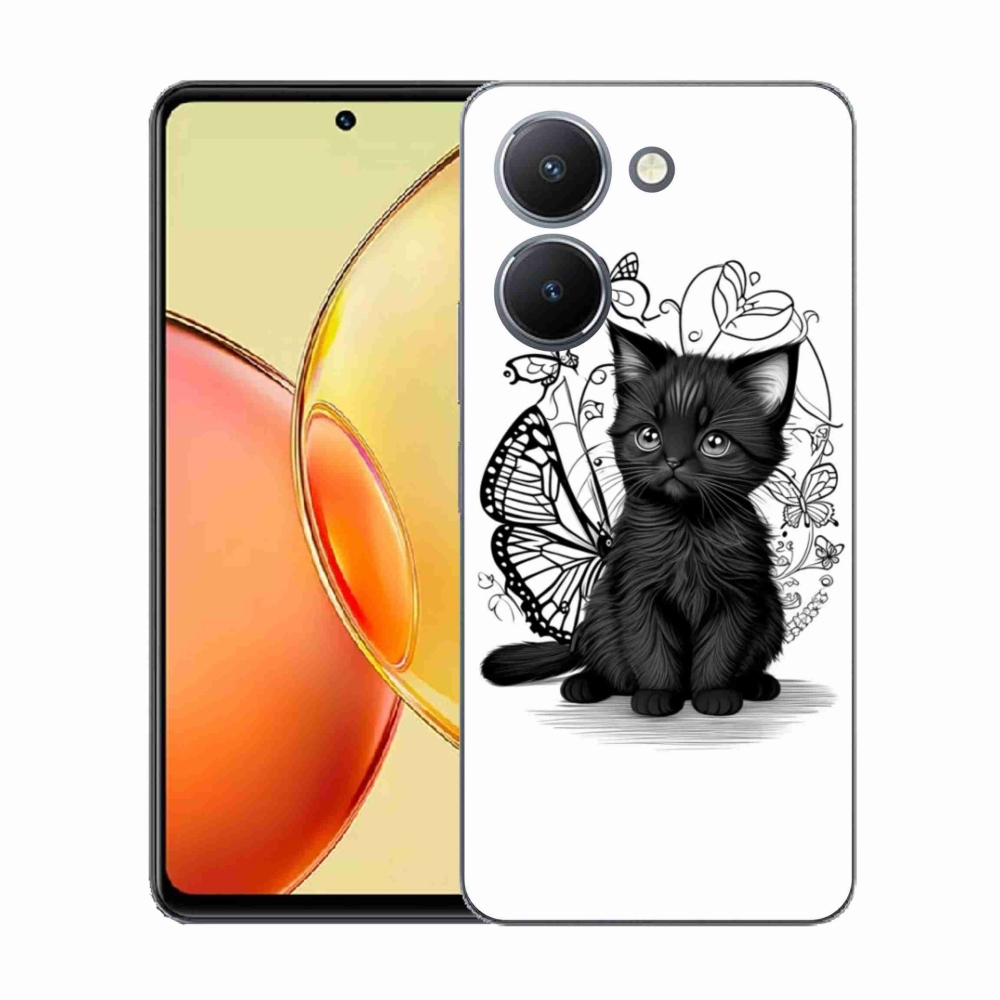 Gelový kryt mmCase na Vivo Y36 - černé kotě