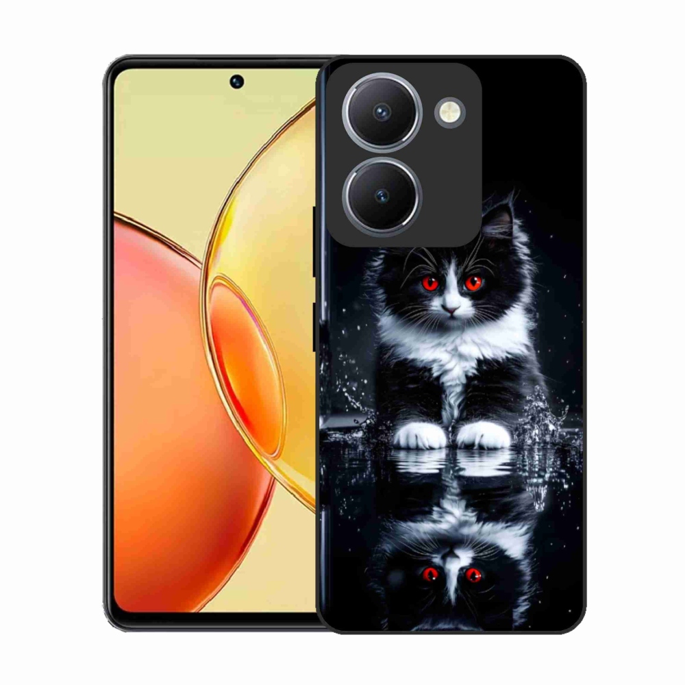 Gelový kryt mmCase na Vivo Y36 - černobílé kotě