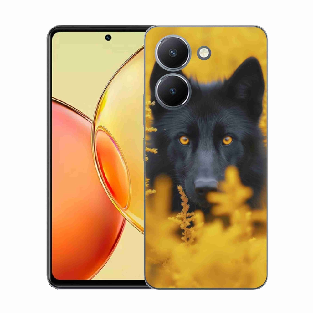 Gelový kryt mmCase na Vivo Y36 - černý vlk 2