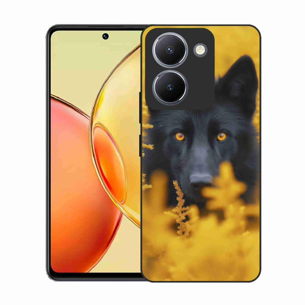 Gelový kryt mmCase na Vivo Y36 - černý vlk 2