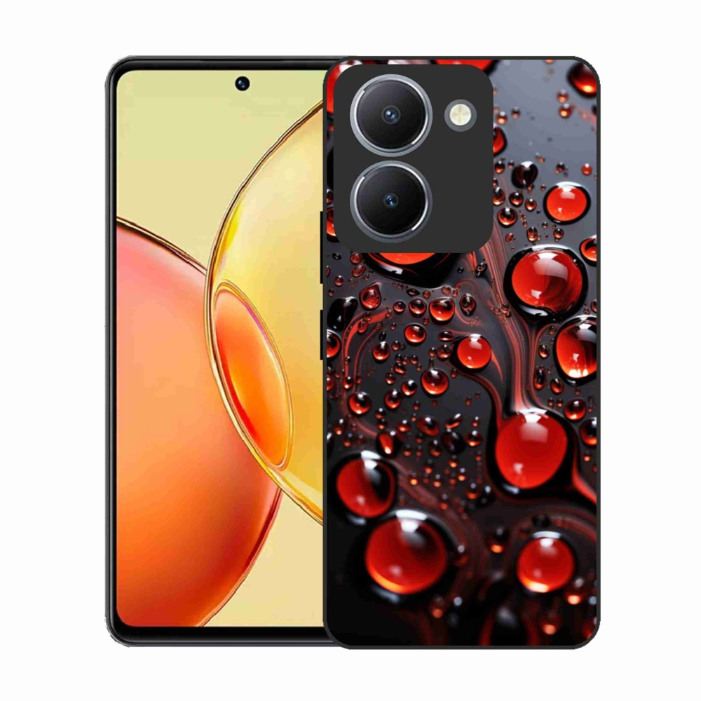 Gelový kryt mmCase na Vivo Y36 - červené kapky 2