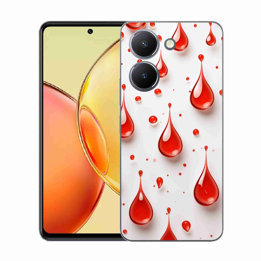 Gelový kryt mmCase na Vivo Y36 - červené kapky