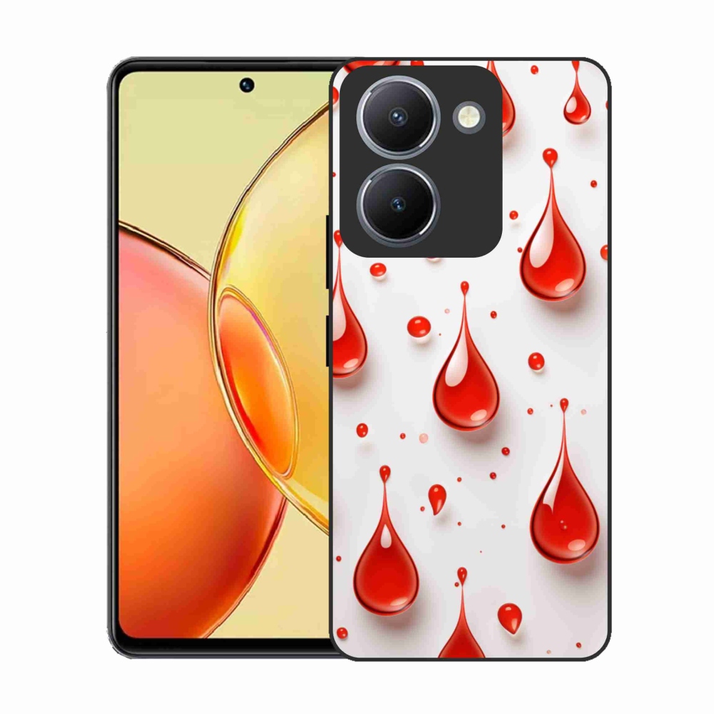 Gelový kryt mmCase na Vivo Y36 - červené kapky