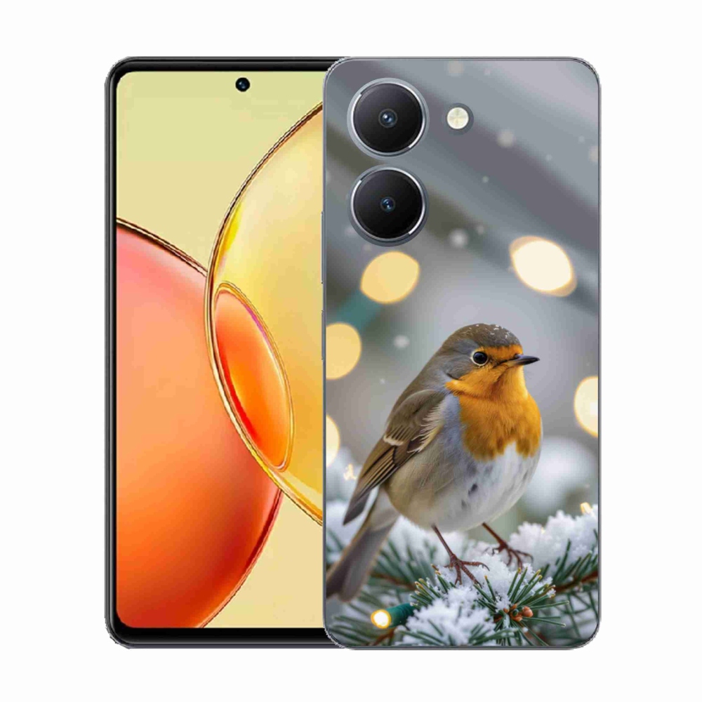 Gelový kryt mmCase na Vivo Y36 - červenka v zimě