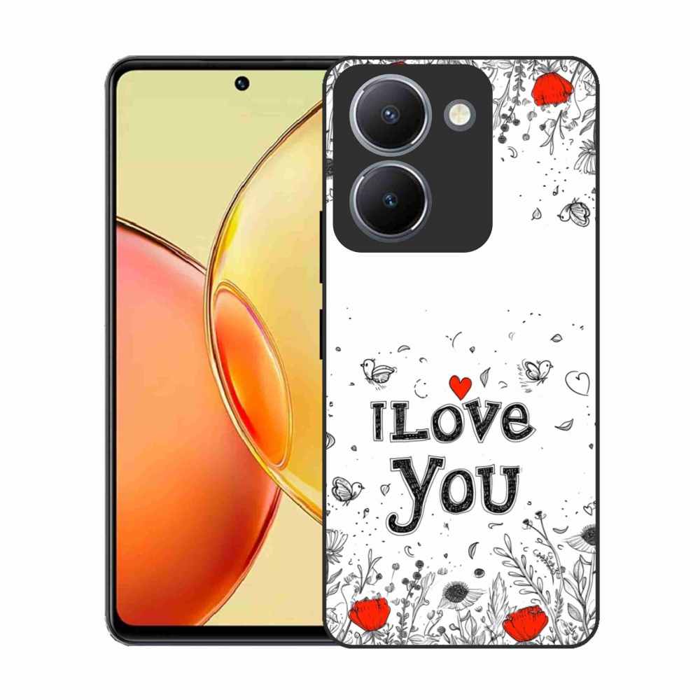 Gelový kryt mmCase na Vivo Y36 - I love you bílé pozadí