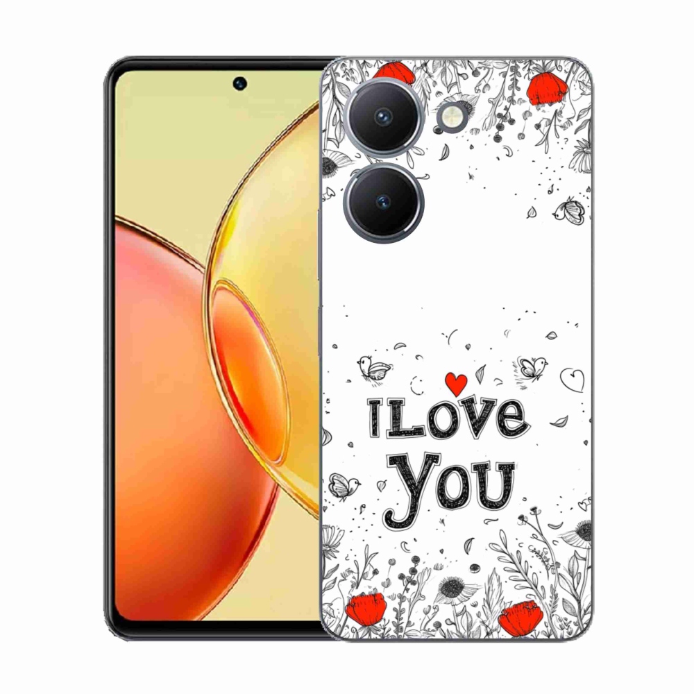 Gelový kryt mmCase na Vivo Y36 - I love you bílé pozadí
