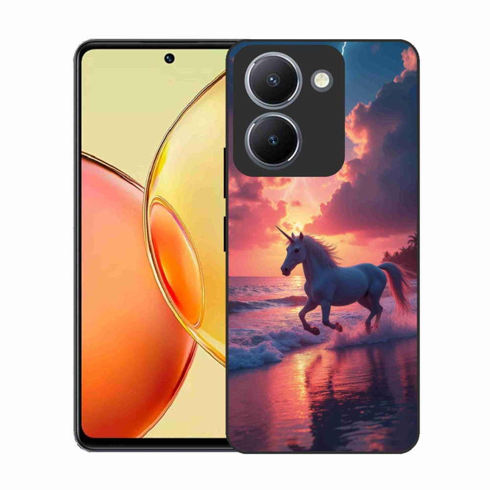 Gelový kryt mmCase na Vivo Y36 - jednorožec na pláži