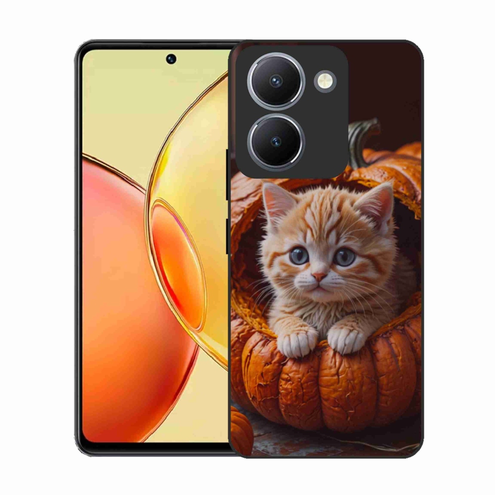 Gelový kryt mmCase na Vivo Y36 - kotě a dýně 2