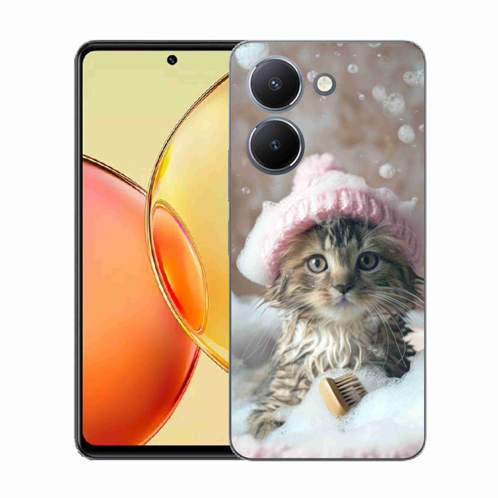 Gelový kryt mmCase na Vivo Y36 - kotě a koupel