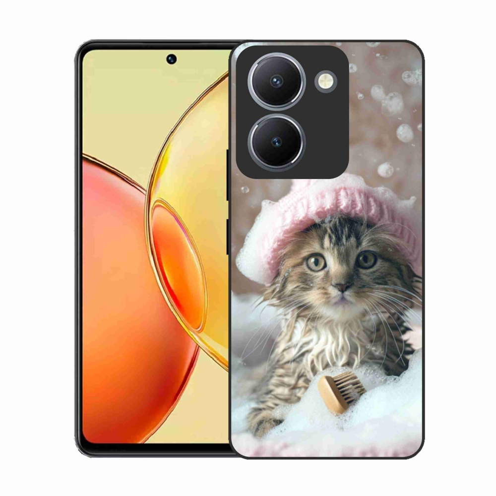 Gelový kryt mmCase na Vivo Y36 - kotě a koupel