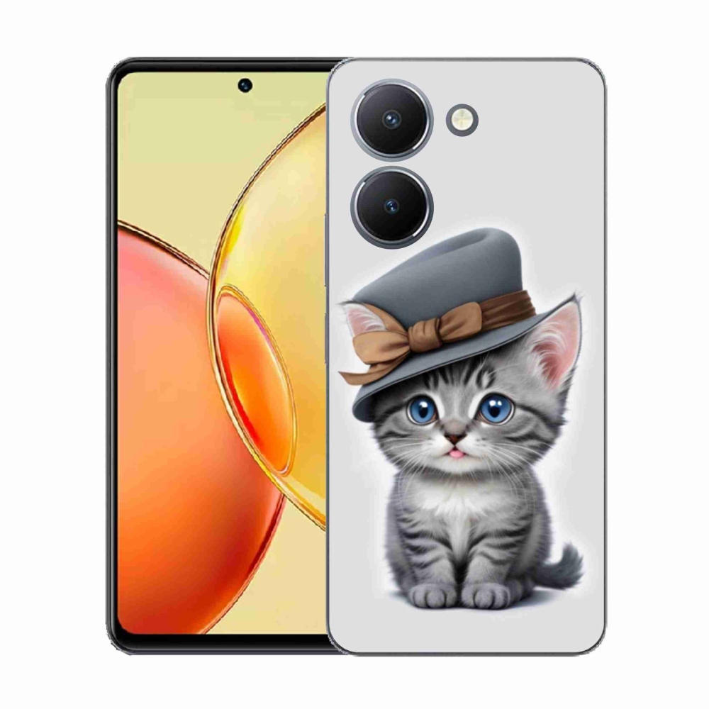 Gelový kryt mmCase na Vivo Y36 - kotě s kloboukem