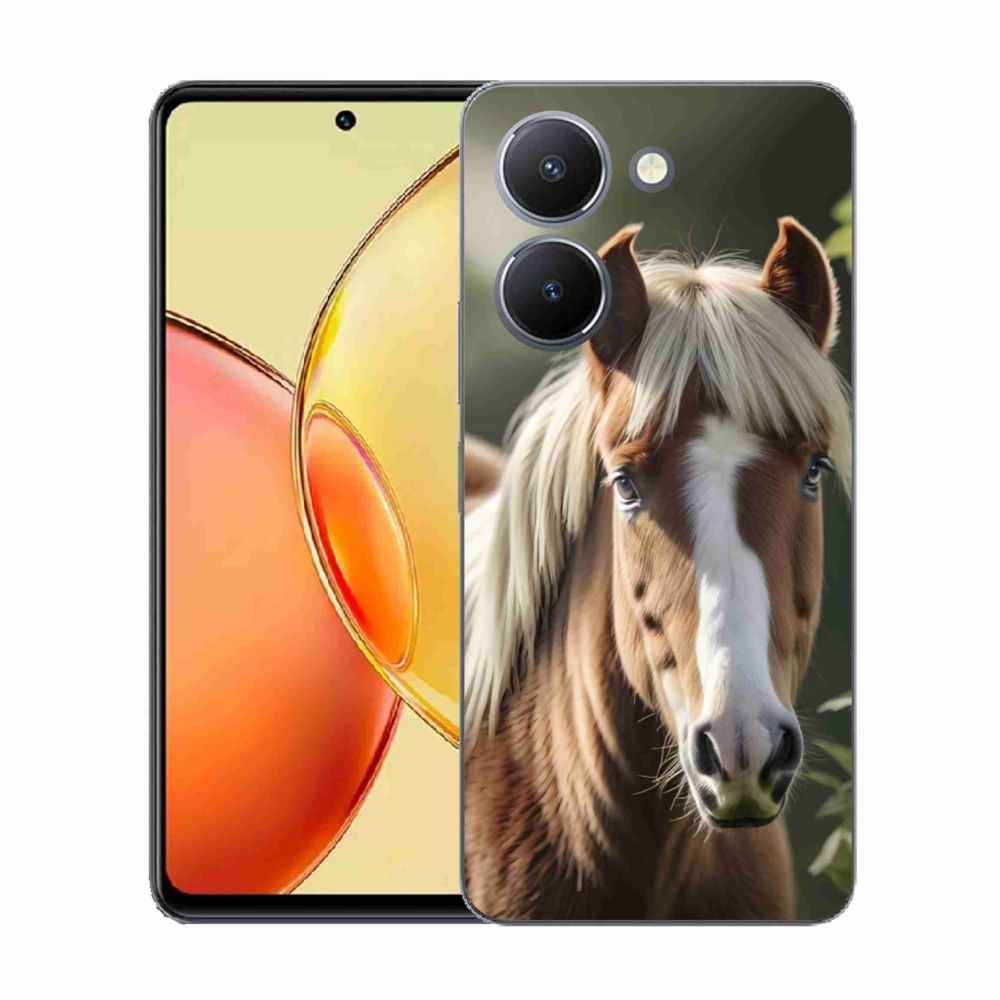 Gelový kryt mmCase na Vivo Y36 - kůň se světlou hřívou