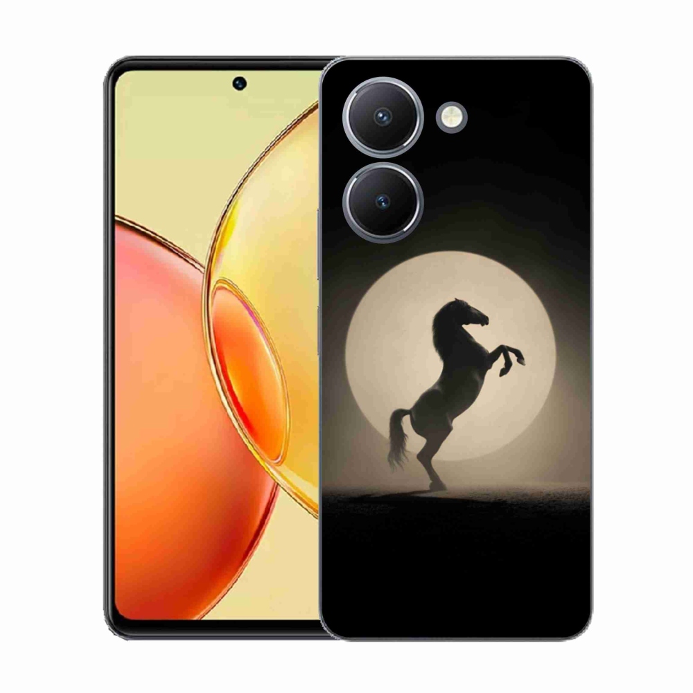 Gelový kryt mmCase na Vivo Y36 - kůň v siluetě