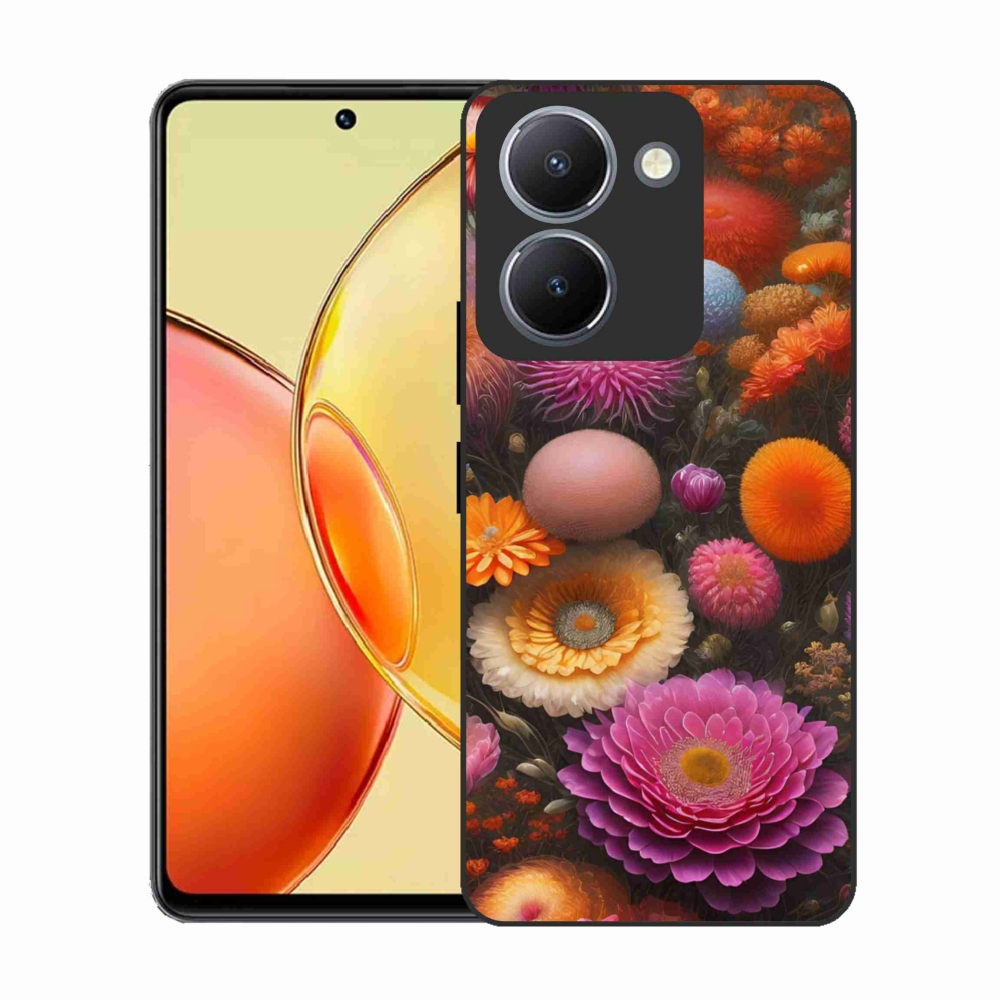 Gelový kryt mmCase na Vivo Y36 - květinová kompozice
