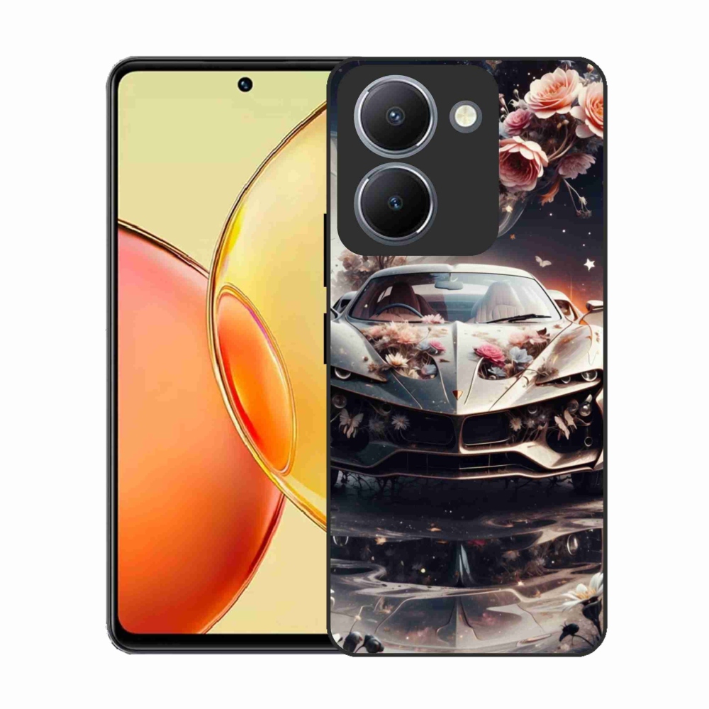 Gelový kryt mmCase na Vivo Y36 - květinový sportovní vůz