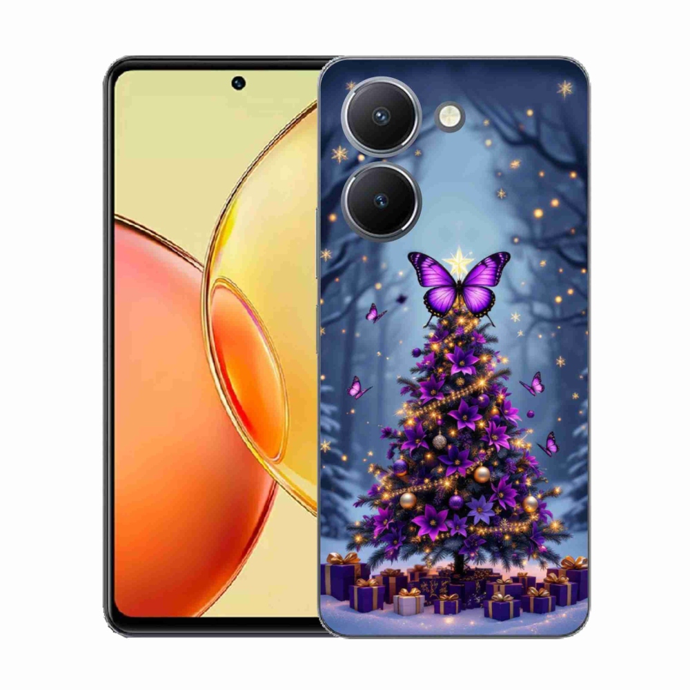 Gelový kryt mmCase na Vivo Y36 - motýlí vánoční stromek