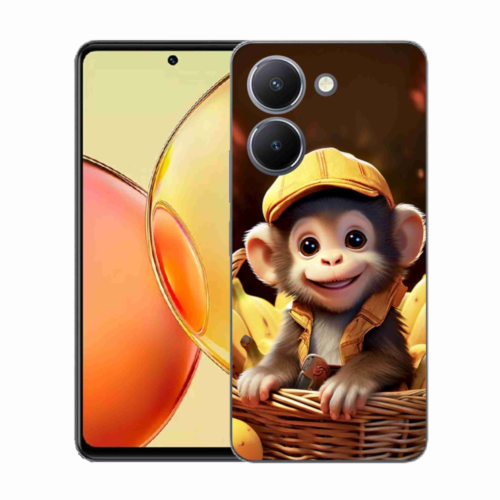 Gelový kryt mmCase na Vivo Y36 - opice v košíku